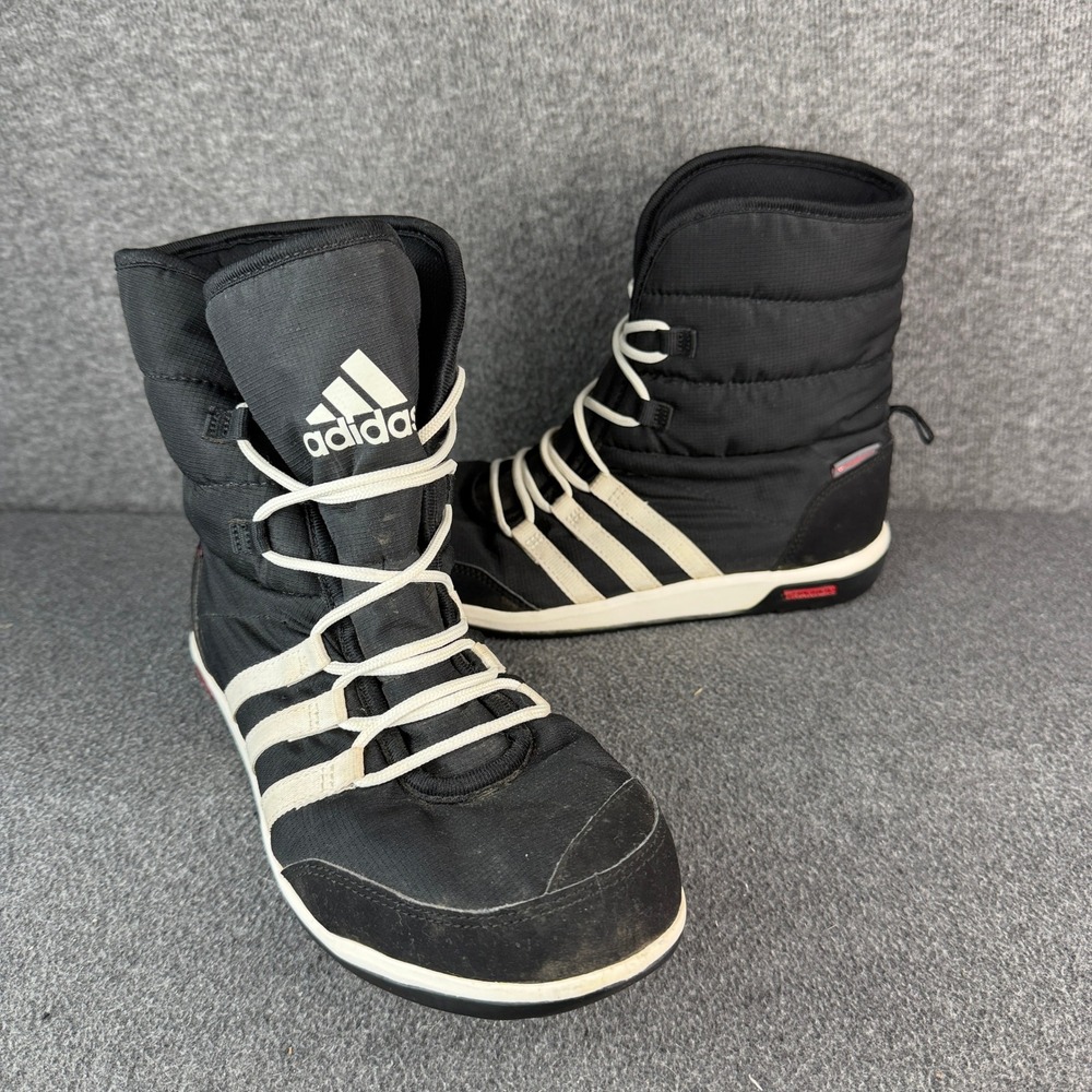 Adidas Choleah Snow Boots Women Size 8 Black Quilted Primaloft Traxion